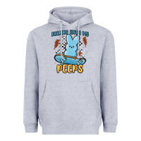 Heather Grey skateboard bunny Heavyweight Hoodie - MaliasSmallBusiness