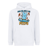 White skateboard bunny Heavyweight Hoodie - MaliasSmallBusiness