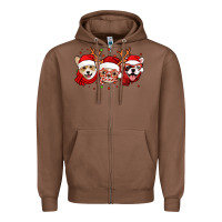 Chestnut christmas dogs corgi chihuahua frenchie Zipper Hoodie - Jasminsmagicworld
