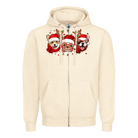 Sandshell christmas dogs corgi chihuahua frenchie Zipper Hoodie - Jasminsmagicworld