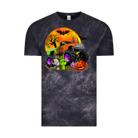Cloud Black halloween monster truck Vintage Tee - Zillion Design Studio