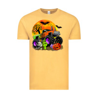 Vintage Mustard halloween monster truck Vintage Tee - Zillion Design Studio
