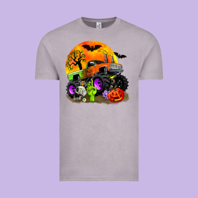 Halloween Monster Truck Vintage Tee Designed By Zillion Design Studio