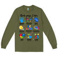 Army Green god says i am autism Long Sleeve Tee - JahusDesignShop