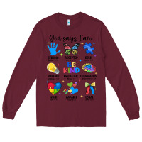 Burgundy god says i am autism Long Sleeve Tee - JahusDesignShop