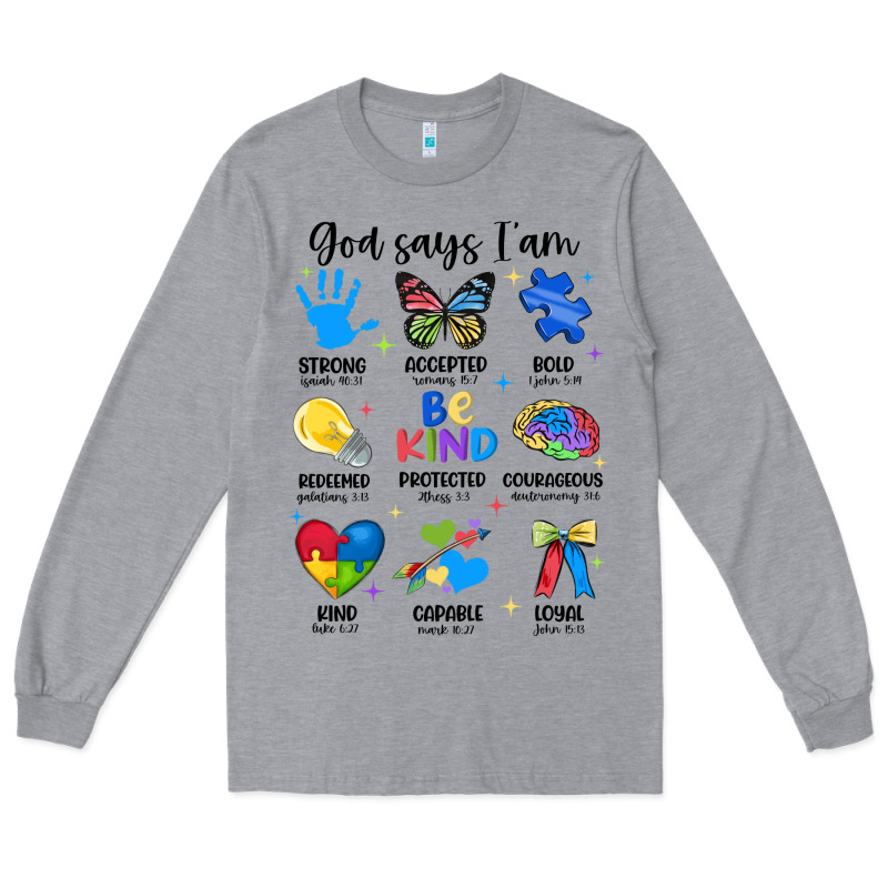 God Says I Am Autism Long Sleeve Tee by JahusDesignShop | Teevron