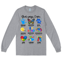Heather Grey god says i am autism Long Sleeve Tee - JahusDesignShop