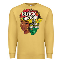 Antique Gold black history is world history Premium Sweatshirt - MaliasSmallBusiness