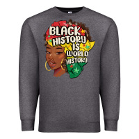 Charcoal Heather black history is world history Premium Sweatshirt - MaliasSmallBusiness