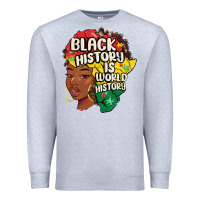 Heather Grey black history is world history Premium Sweatshirt - MaliasSmallBusiness