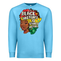 Ocean Blue black history is world history Premium Sweatshirt - MaliasSmallBusiness