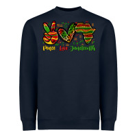 Navy peace love juneteenth Heavyweight Sweatshirt - Zillion Design Studio