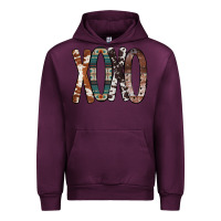 Mauve Wine Xoxo Leopard Heart Urban Hoodie - Bettercallsaul