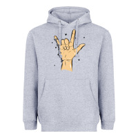 Heather Grey love needs no words Heavyweight Hoodie - MaliasSmallBusiness