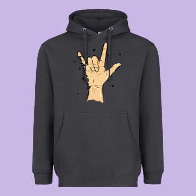 Love Needs No Words Heavyweight Hoodie Designed By Maliassmallbusiness