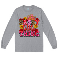Heather Grey sassy little thing with crown Long Sleeve Tee - AdoDesignShop