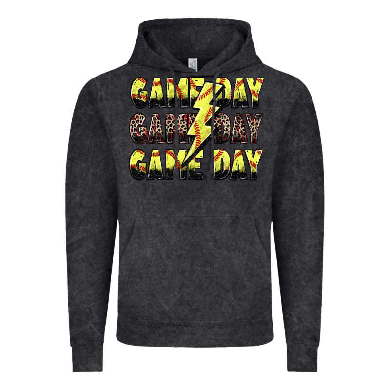 Game Day Game Day Softball Lightning Bolt Vintage Hoodie by Zillion Design Studio | Teevron