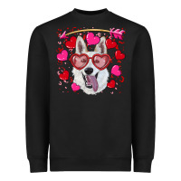 Black valentine's day  white shepherd Heavyweight Sweatshirt - RanaPortraitStore