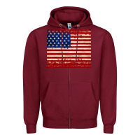 Burgundy american flag tumbler Zipper Hoodie - JahusDesignShop