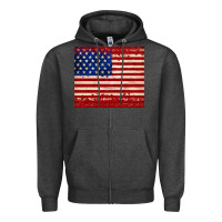 Charcoal Heather american flag tumbler Zipper Hoodie - JahusDesignShop