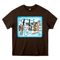 Chocolate Brown Western Future Nurse Heavy Core Tee - LillyAllenDesigns