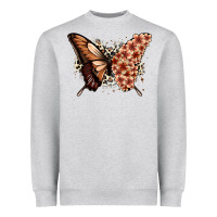 Heather Grey melanin  butterfly Heavyweight Sweatshirt - Zillion Design Studio
