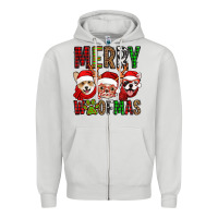 Dove Grey merry woofmas dogs Zipper Hoodie - Jasminsmagicworld