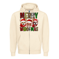 Sandshell merry woofmas dogs Zipper Hoodie - Jasminsmagicworld