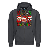 Smoke merry woofmas dogs Zipper Hoodie - Jasminsmagicworld