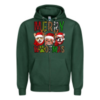 Sports Green merry woofmas dogs Zipper Hoodie - Jasminsmagicworld