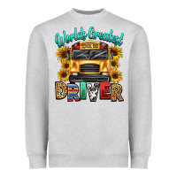 Heather Grey worlds greatest school bus driver Heavyweight Sweatshirt - texasbilliewilder