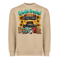 Mushroom worlds greatest school bus driver Heavyweight Sweatshirt - texasbilliewilder