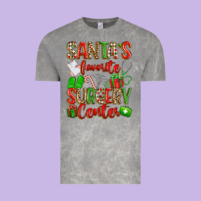 Santa's Favorite Surgery Center Png Sublimation De Vintage Tee Designed By Texasbilliewilder
