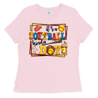 Bubblegum Pink its a softball kinda day Ladies Tee - AdoDesignShop