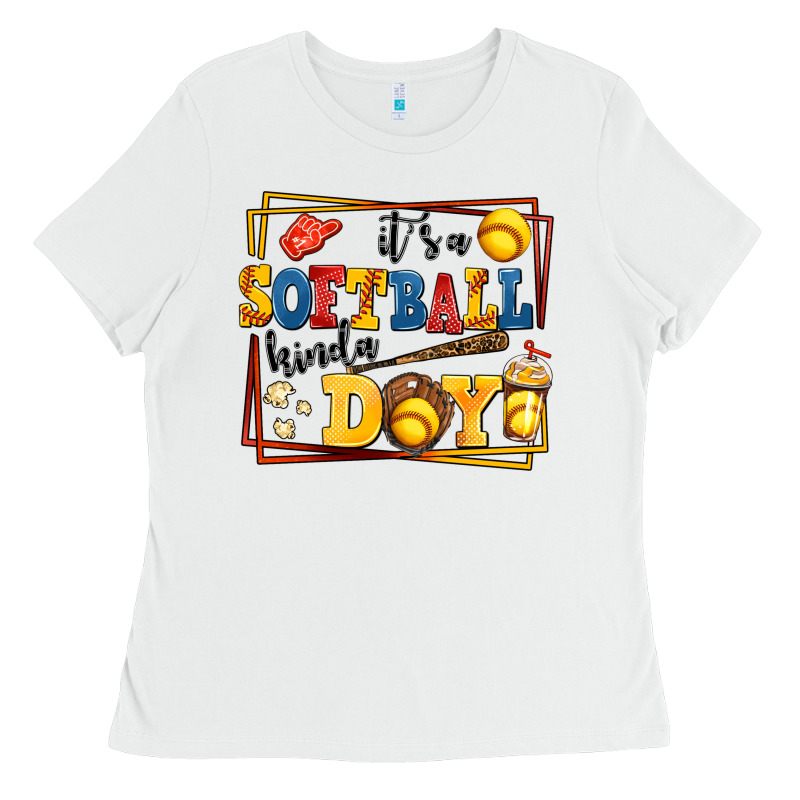 Its A Softball Kinda Day Ladies Tee by AdoDesignShop | Teevron