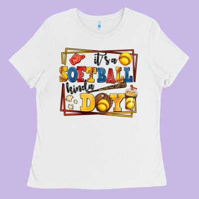 Its A Softball Kinda Day Ladies Tee Designed By Adodesignshop