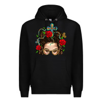Black Messy Bun Mom Faith And Rose Premium Hoodie - BundleAndBundleShop