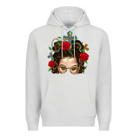 Dove Grey Messy Bun Mom Faith And Rose Premium Hoodie - BundleAndBundleShop