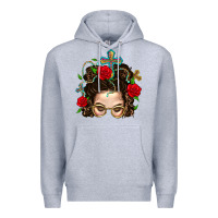 Heather Grey Messy Bun Mom Faith And Rose Premium Hoodie - BundleAndBundleShop