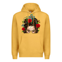 Mustard Messy Bun Mom Faith And Rose Premium Hoodie - BundleAndBundleShop
