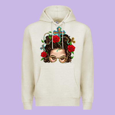 Messy Bun Mom Faith And Rose Premium Hoodie Designed By Bundleandbundleshop
