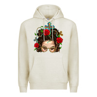 Oatmeal Heather Messy Bun Mom Faith And Rose Premium Hoodie - BundleAndBundleShop