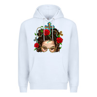 White Messy Bun Mom Faith And Rose Premium Hoodie - BundleAndBundleShop
