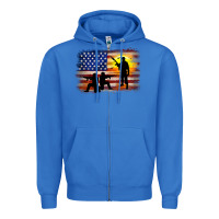 True Royal american flag soldier sunset Zipper Hoodie - JahusDesignShop