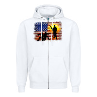 White american flag soldier sunset Zipper Hoodie - JahusDesignShop