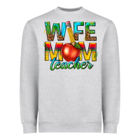 Heather Grey wife mom teacher Heavyweight Sweatshirt - texasbilliewilder