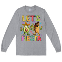 Heather Grey let's fiesta taco Long Sleeve Tee - JahusDesignShop