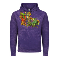 Cloud Purple Louisiana Map With Mardi Gras Crocodile Vintage Hoodie - RanaPortraitStore