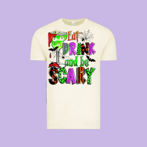 Eat Drink And Be Scary Vintage Tee Designed By Zillion Design Studio