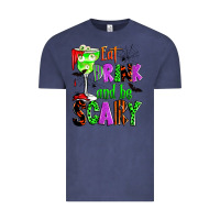 Vintage Denim eat drink and be scary Vintage Tee - Zillion Design Studio